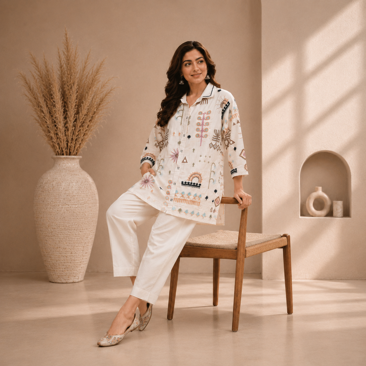 Premium Cotton Embroidered Co-Ord Set