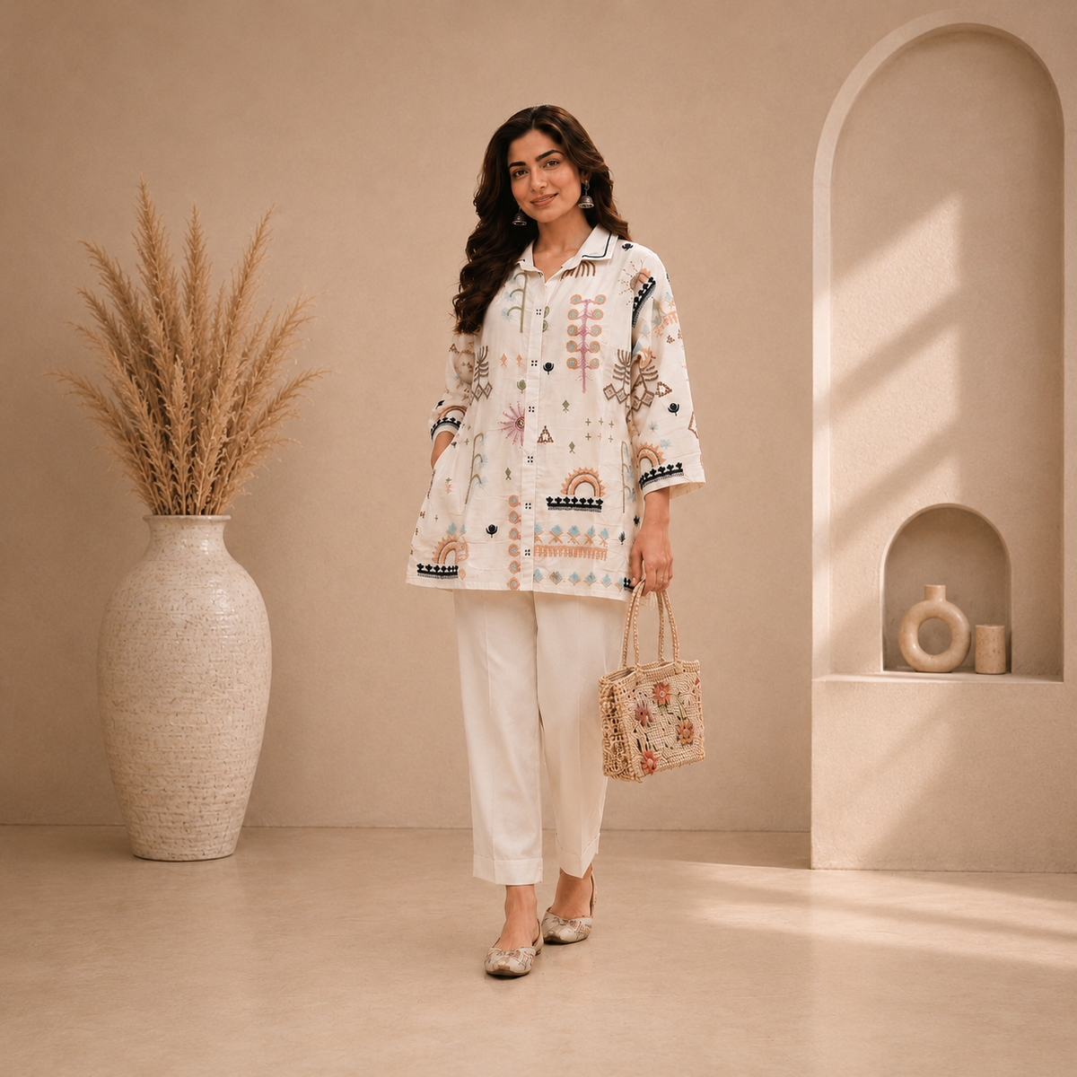 Premium Cotton Embroidered Co-Ord Set