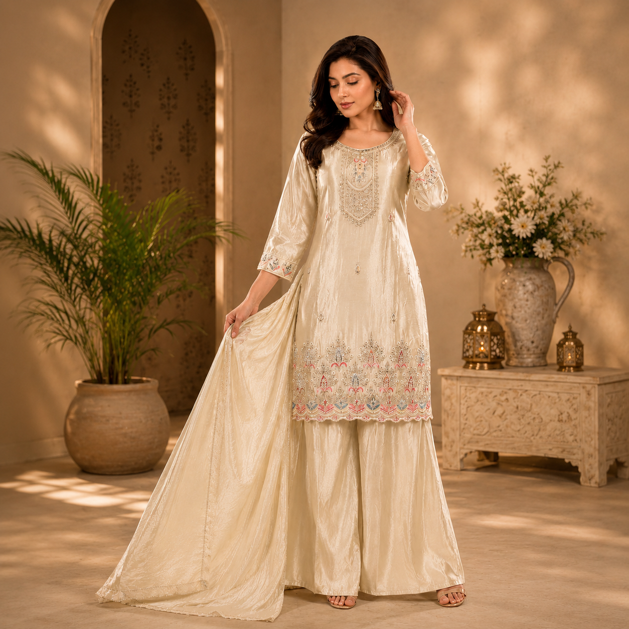 Kurti Set with sharara & Dupatta